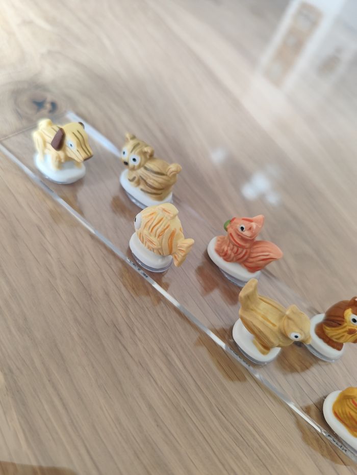 Lot de 10 figurines en céramique " les animaux déco en bois" - photo numéro 2