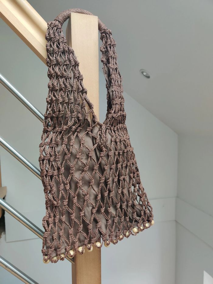 Sac tressé marron Vintage - photo numéro 3