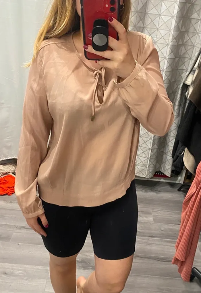 Chemisier rose clair poudré
