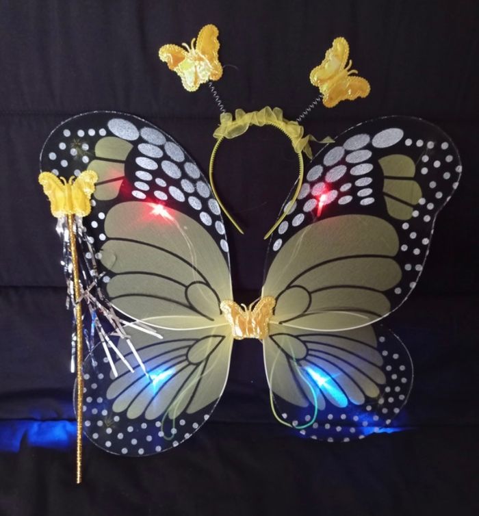 Déguisement papillon jaune à LED 3-6ans - photo numéro 2