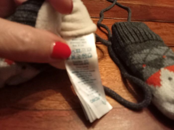 Paire de moufles avec ficelle 6/12 mois obaibi - photo numéro 2