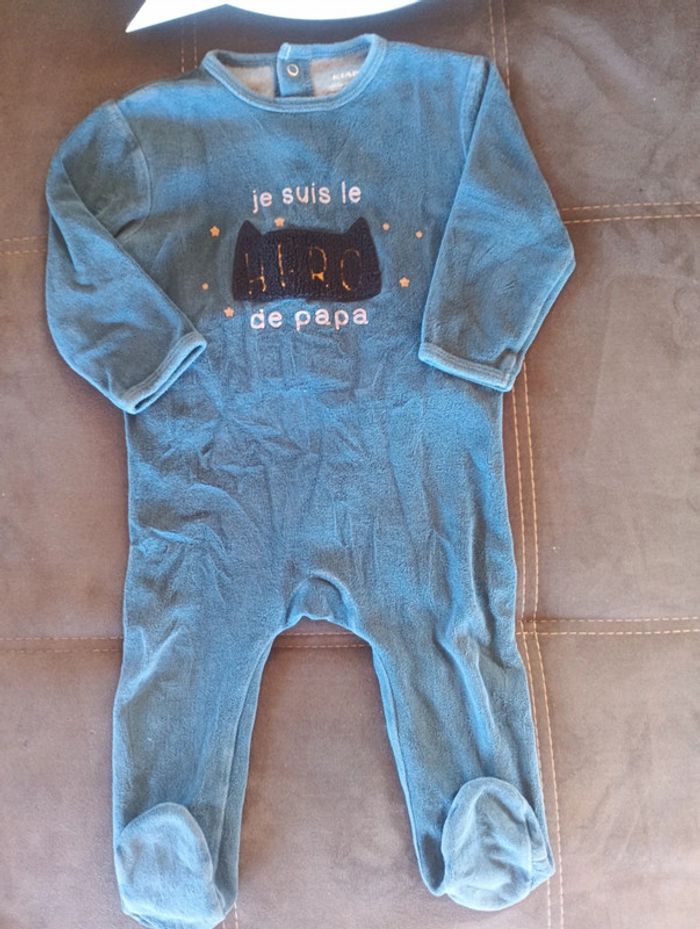 Pyjama velours Garçon 18 mois Je suis le héro de Papa Kiabi - photo numéro 2