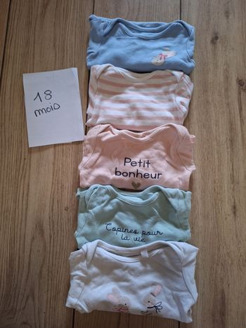 Lot bodies manches longues a8 mois fille 