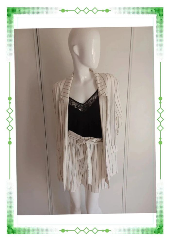 Ensemble short et blazer rayé - photo numéro 2
