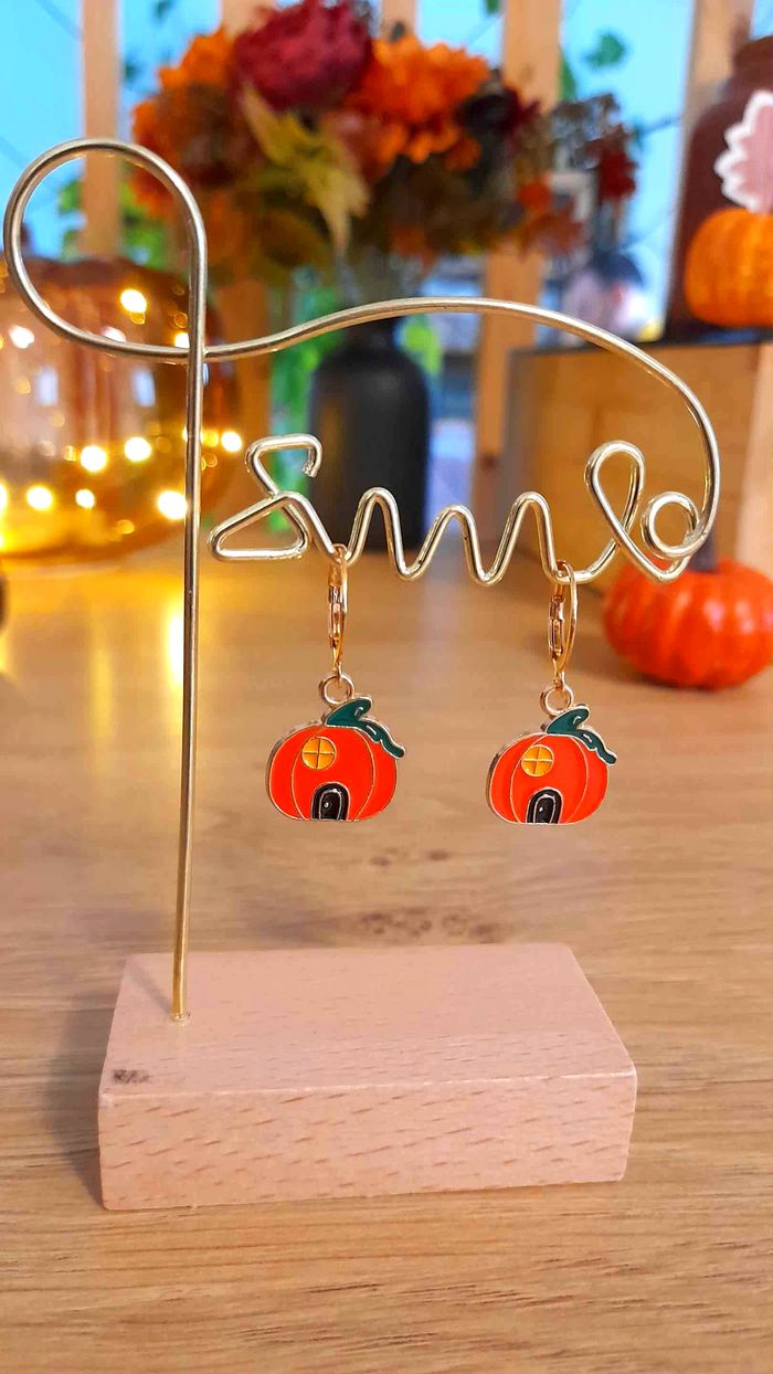 Boucles d’Oreilles Halloween Citrouille