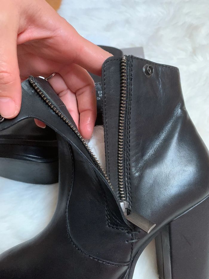 Boots bottine en Cuir Noir neuve avec Étiquette - photo numéro 7