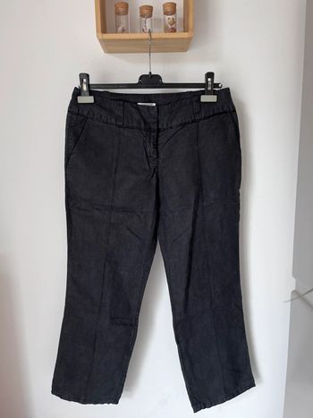 Pantalon noir en lin