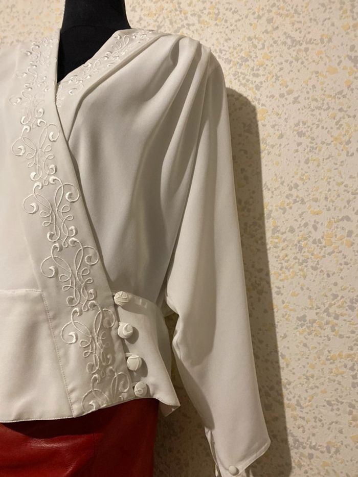 Blouse l’envol vintage blanche 80 - photo numéro 2