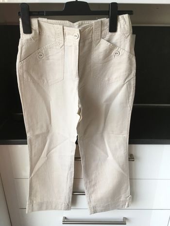 Pantacourt lin beige Camaïeu Taille 36