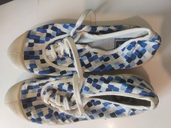 tennis bensimon à lacets bleu et blanche 36