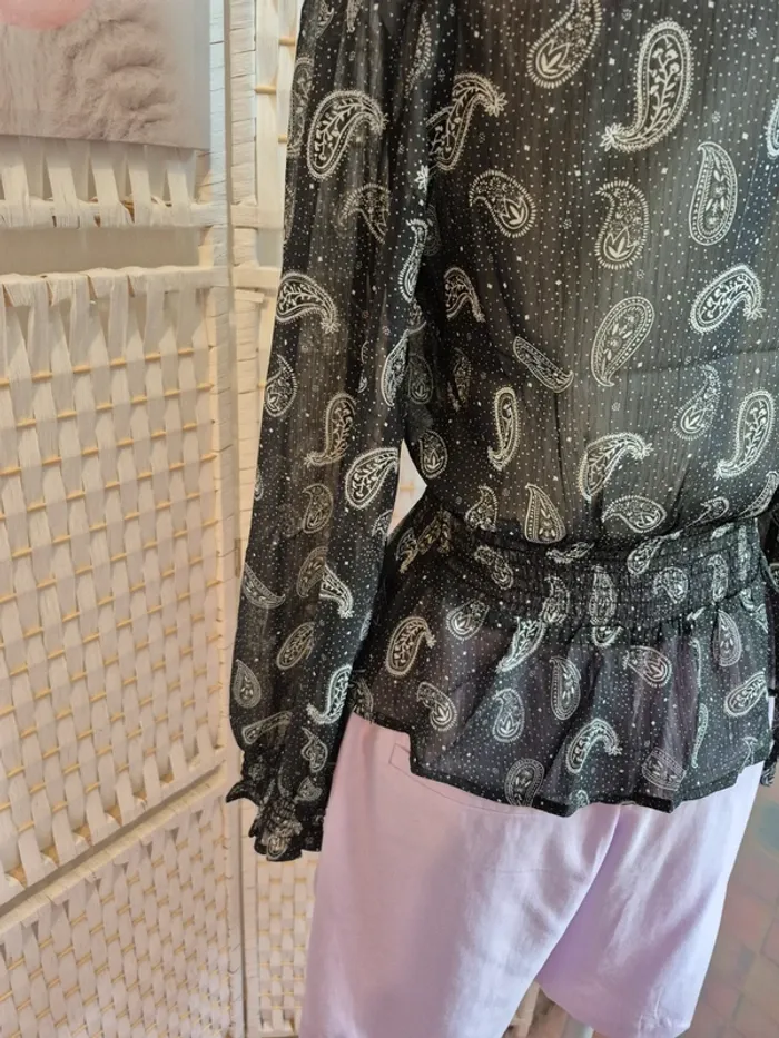 💕jolie blouse bizzbee noir motifs cachemire femme TS / 36 💕 - photo numéro 9