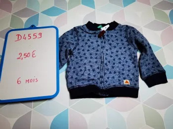D4559 - veste zippée garçon 6 mois
