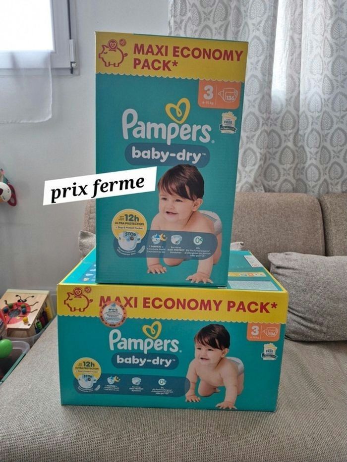2 maxi pack pampers baby dry taille 3 272 couches