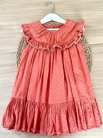 Robe manches courtes points brodés TAO