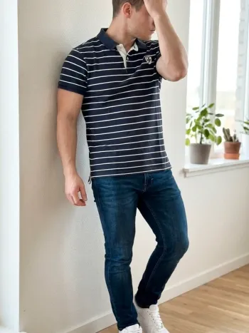 ⛵ Polo Rayé Style Marin – L'Indispensable de l'Été - Taille S