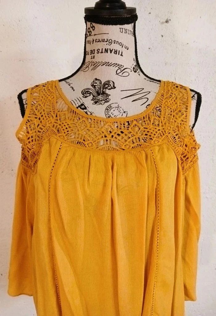 💛 Blouse fluide moutarde – Jennyfer – Taille 42/44 – Très bon état - photo numéro 5