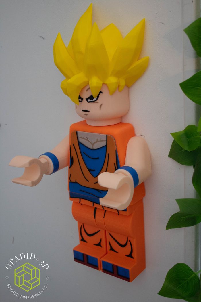 Dévidoir de papier toilette ou simple décoration murale dans un style lego son goku dragon ball z - photo numéro 7