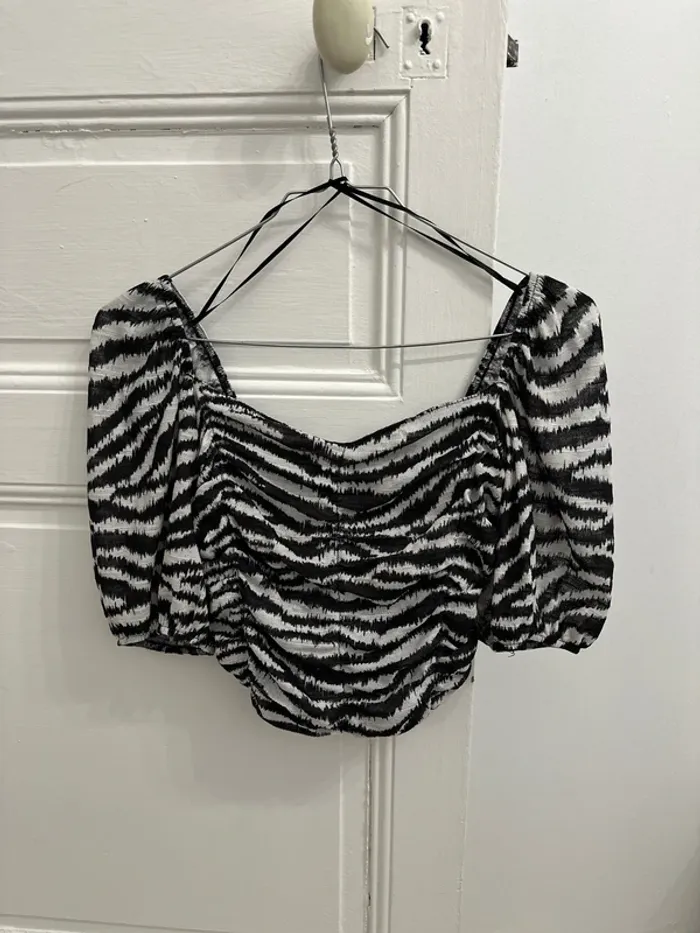 Crop top zebré