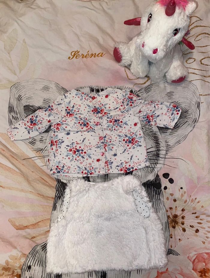 Ensemble t-shirt et gilet fausse fourrure, Sergent Major, 3 mois. - photo numéro 5