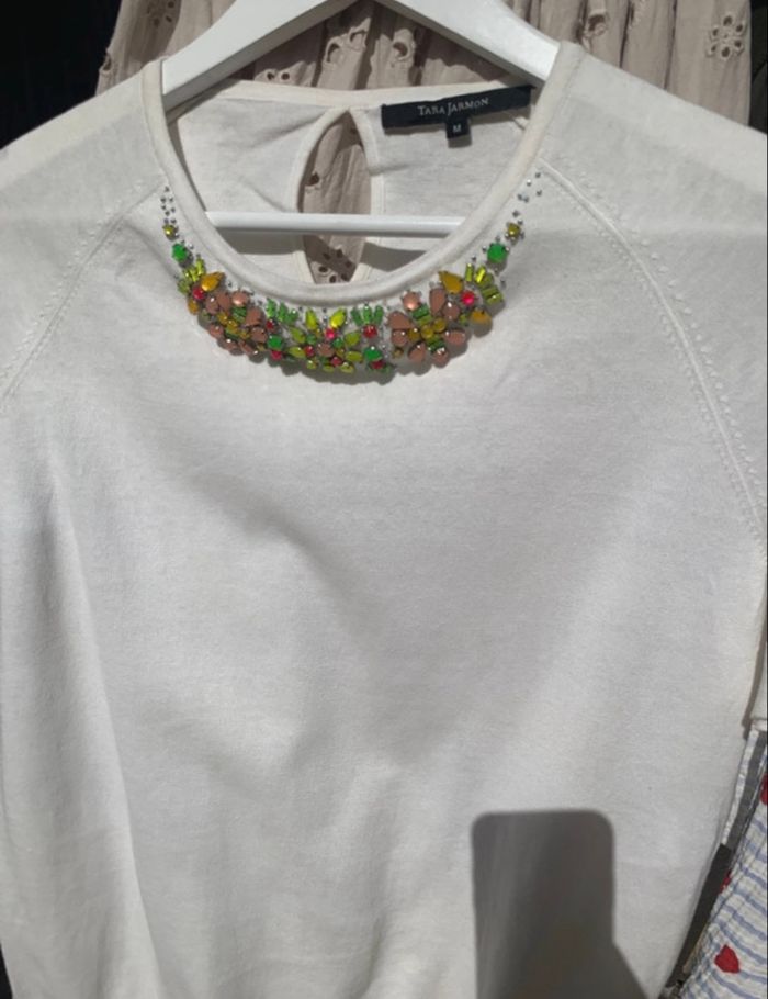 Pull Tara Jarmon neuf avec strass  M - photo numéro 9