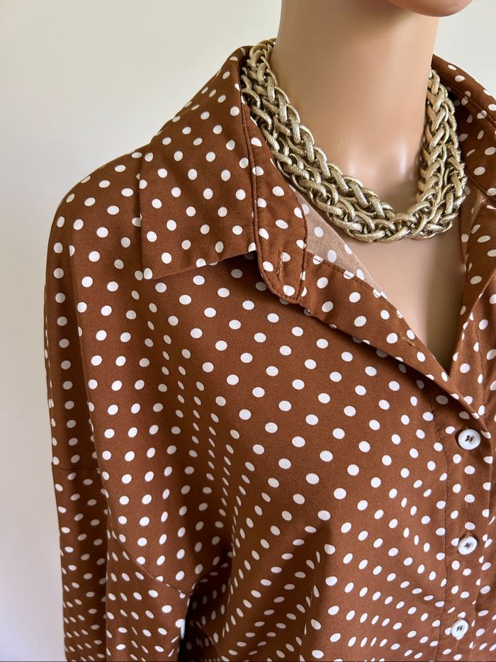 Chemise à pois à manches longues Shein taille L jamais portée - photo numéro 4