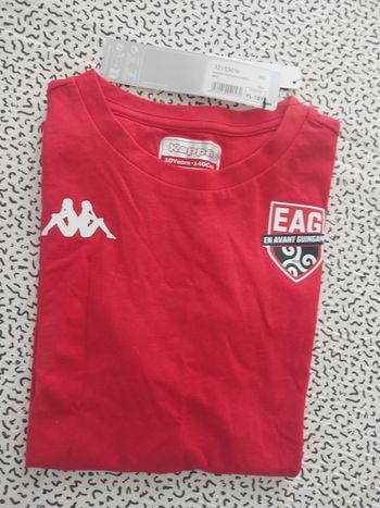T-shirt Kappa EAG Guingamp rouge 10 ans 140 cm neuf étiquette football enfant
