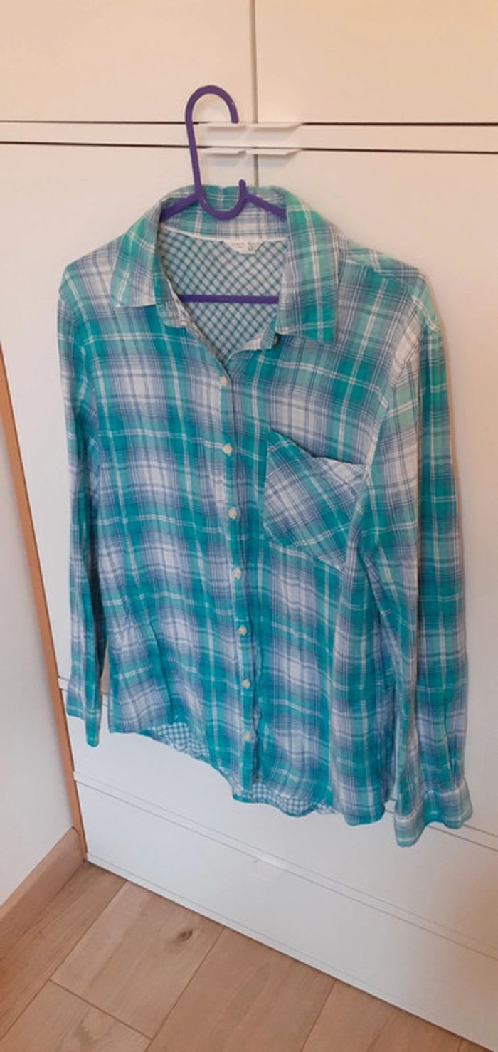 Chemise  carreaux  blanc  bleu