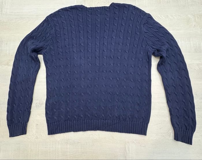 Torsadé Ralph Lauren bleu taille XL logo brodé en très bon état - photo numéro 3