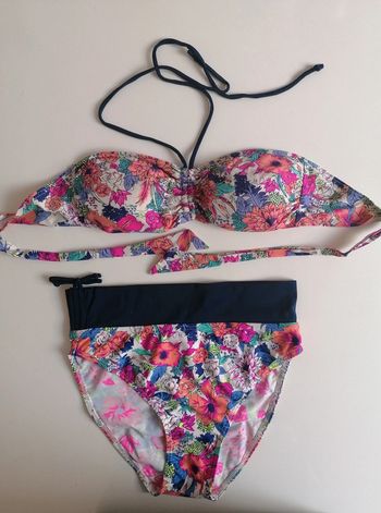 Maillot de bain 2 pièces bas taille haute le Lagon Bleu taille 40