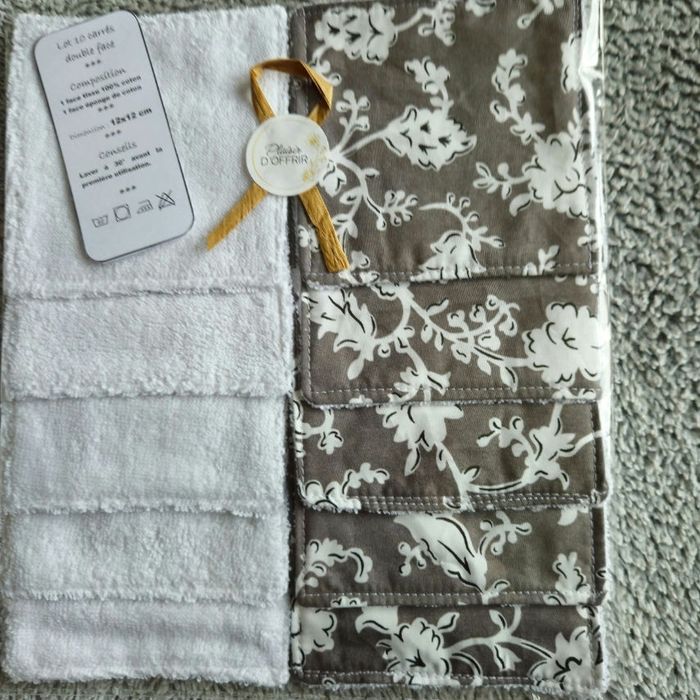 10 lingettes lavables 12x12 cm