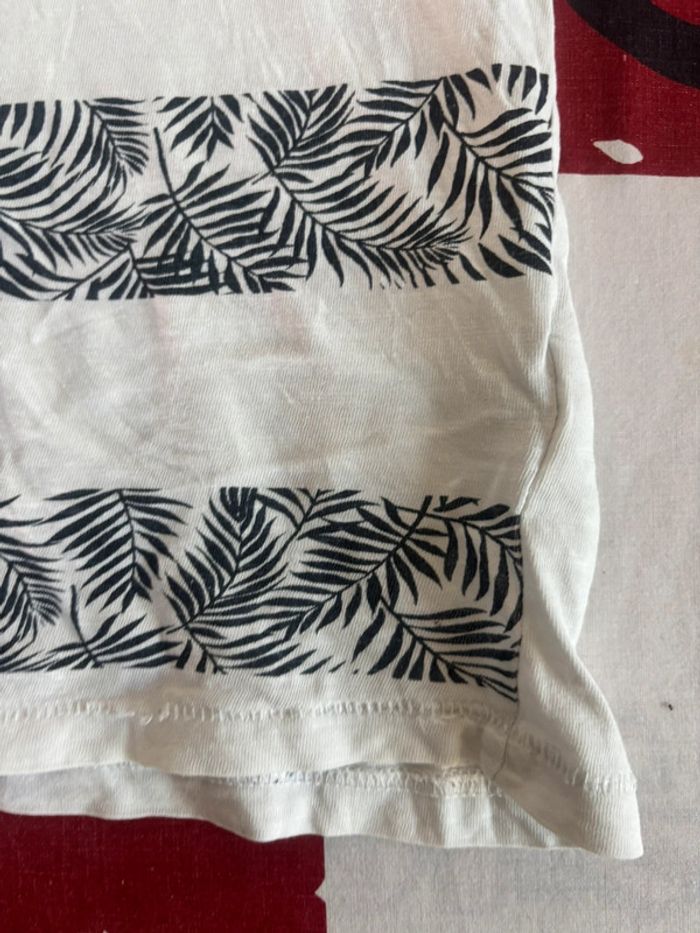 T-shirt Livergy taille S/M blanc liserés noir motif jungle - photo numéro 5