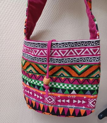Sac bandoulière  coton  motif tibétain 