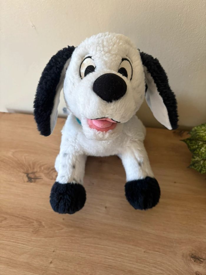 Doudou peluche chien little dipper collier bleu 101 dalmatiens Disney - photo numéro 2