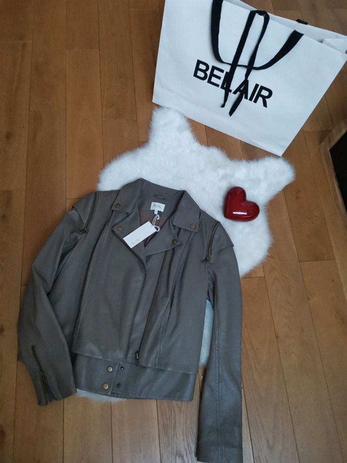 Magnifique veste en cuir Taupe Gris | Bel Air neuf avec étiquette 😍 - photo numéro 2