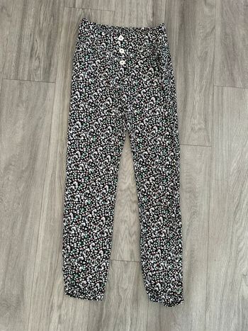 Pantalon fluide à fleurs multicolore T34 XS