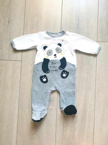 Pyjzma gris/ blanc/ noir. Garçon 1 mois. Marque Gémo