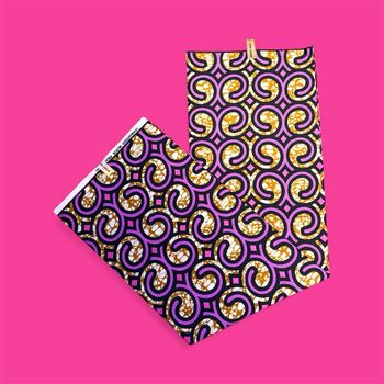 Coupon tissu wax poly coton 