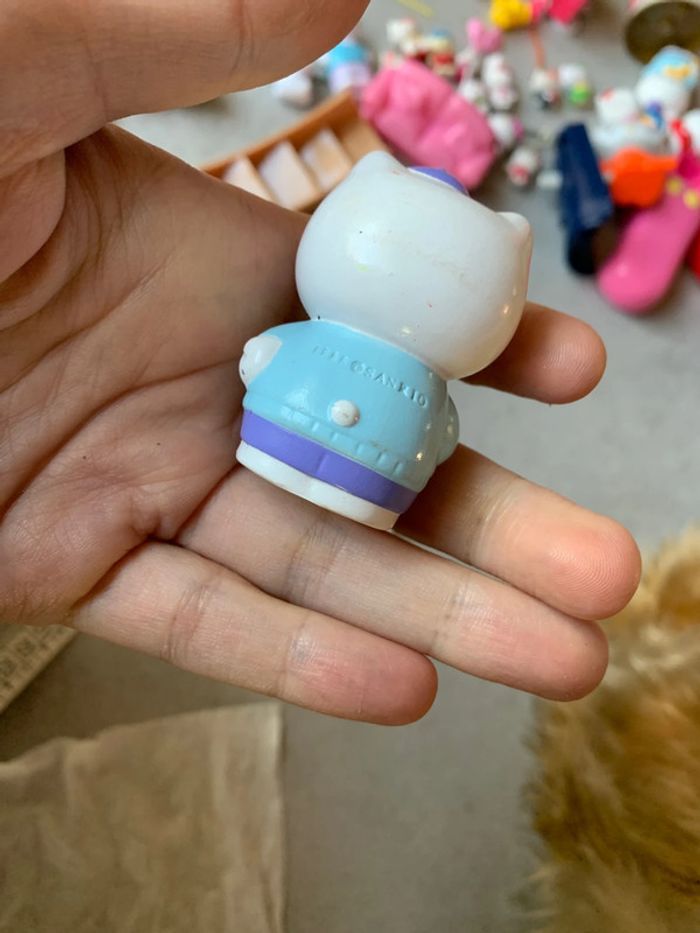 Lot jouet sanrio 1988 figurine hello kitty faille amie possible marionnette doigt jouet du bain - photo numéro 6