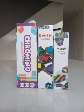 Lot Qwirkle/ Chromino Deluxe/Tantrix état neuf et complets 6 ans+