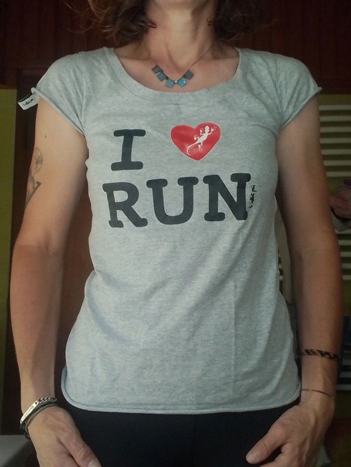 T-shirt gris I Love Run L'effet Péi - photo numéro 3