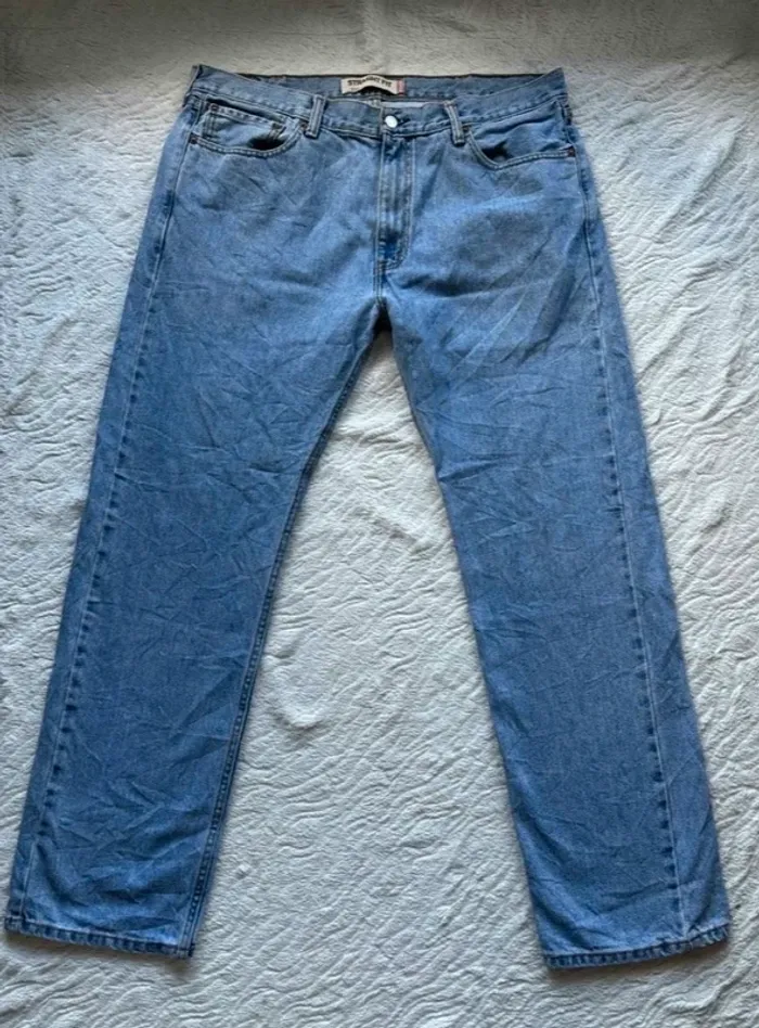Jean Levi’s 505 Straight Fit droit femme unisexe bleu clair taille haute 2000s Rare US 50/5XL L32 - photo numéro 5
