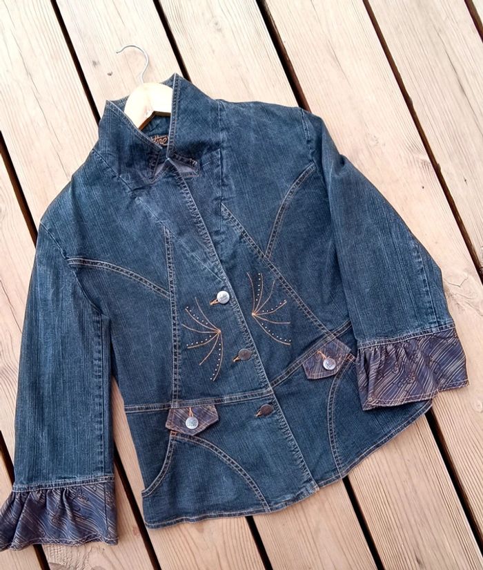 Joli blouson Christine Laure noir patiné Taille 38