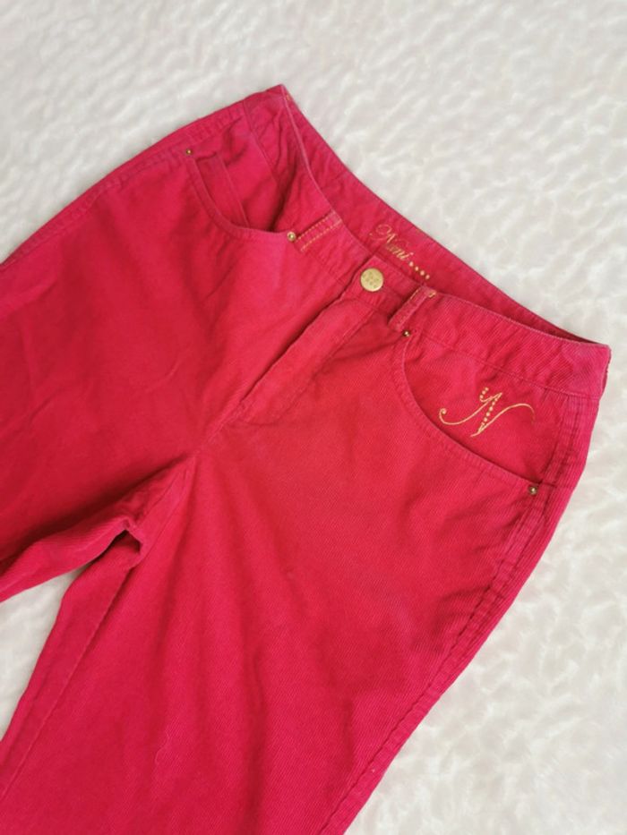 Pantalon en velours côtelé fushia vintage Y2K S 36 - photo numéro 3