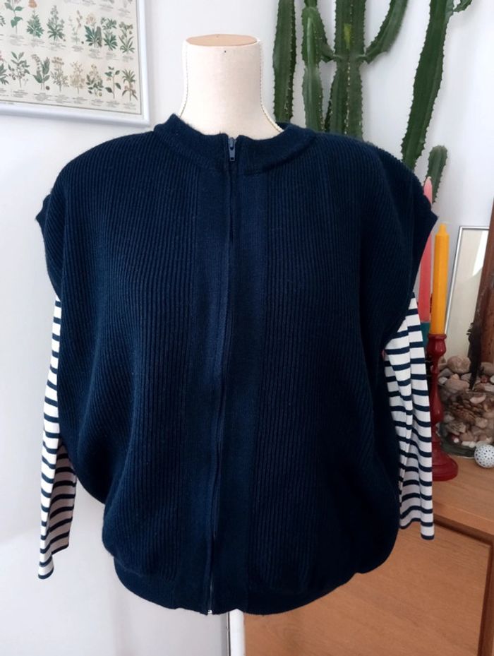Gilet sans manches fourré marine taille 42 - photo numéro 11