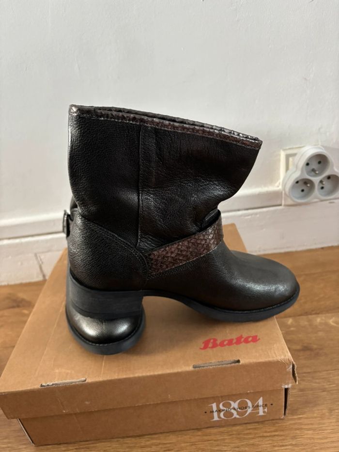 Bottines cuir anthracite femme Bata - photo numéro 10
