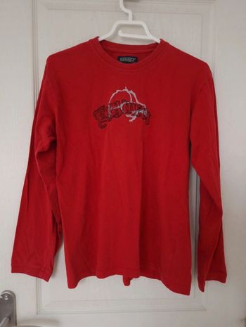 Haut a manche longue rouge ddp garçon 16 ans