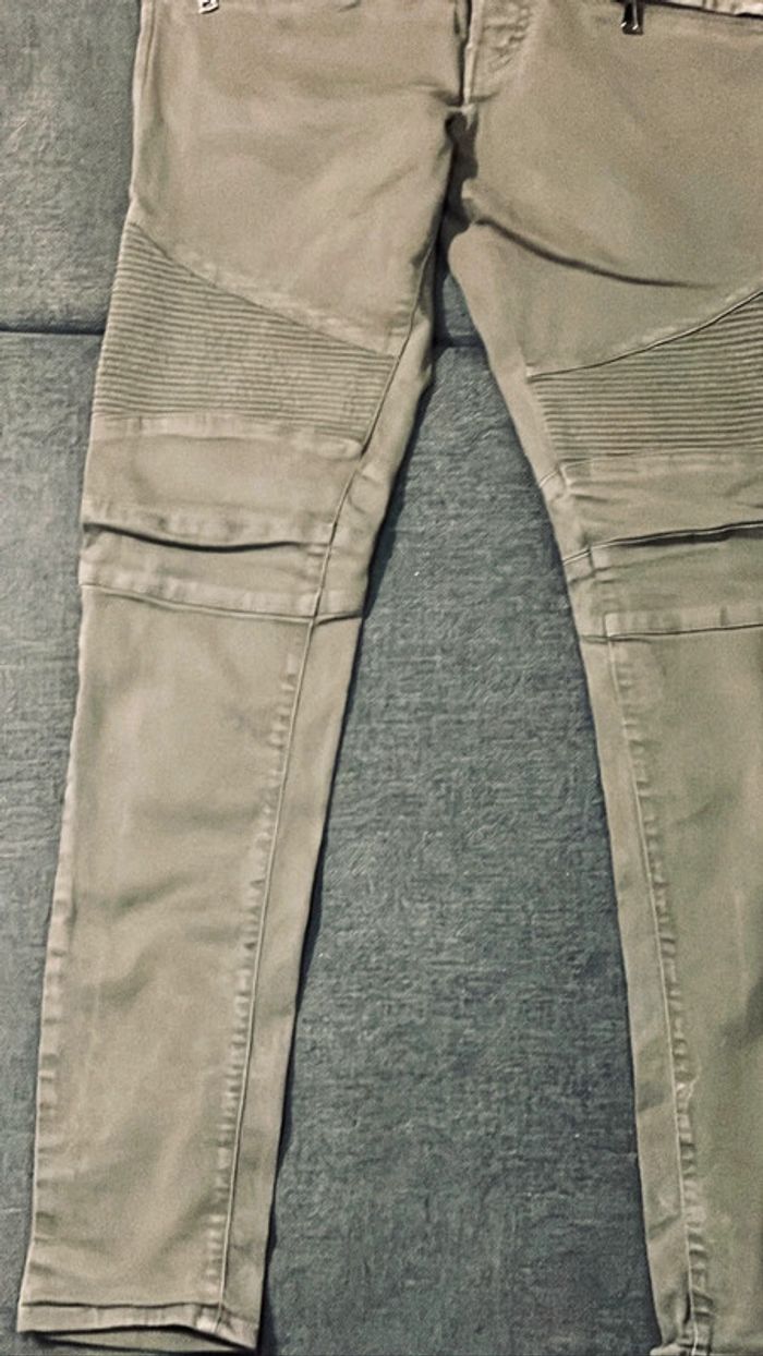 Jean unique droit slim homme kaki - photo numéro 2