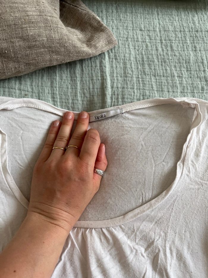 T-shirt col rond blanc - photo numéro 2