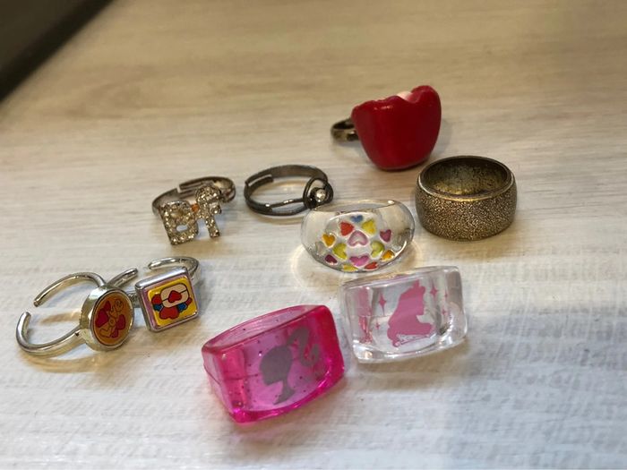 Lot de neuf bague enfant 45 et réglable - photo numéro 11