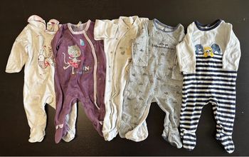 5 pyjamas velours 9 mois